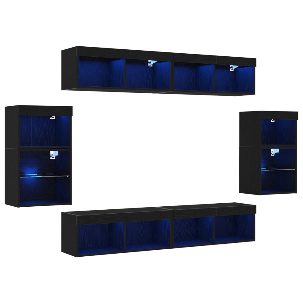 Raft suspendat vidaXL 2 buc Stejar negru 40x28,5x40 cm din lemn ingineresc