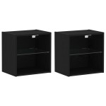 Raft suspendat vidaXL 2 buc Stejar negru 40x28,5x40 cm din lemn ingineresc Raft suspendat vidaXL 2 buc Stejar negru 40x28,5x40 cm din lemn ingineresc