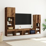 Dulap TV vidaXL cu lumini LED Lemn erodat 40.5x30x102 cm Dulap TV vidaXL cu lumini LED Lemn erodat 40.5x30x102 cm