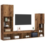 Dulap TV vidaXL cu lumini LED Lemn erodat 40.5x30x102 cm Dulap TV vidaXL cu lumini LED Lemn erodat 40.5x30x102 cm