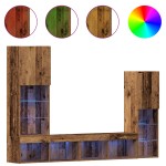Dulap TV vidaXL cu lumini LED Lemn erodat 40.5x30x102 cm Dulap TV vidaXL cu lumini LED Lemn erodat 40.5x30x102 cm