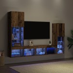Dulap TV vidaXL cu lumini LED Lemn erodat 40.5x30x102 cm Dulap TV vidaXL cu lumini LED Lemn erodat 40.5x30x102 cm