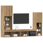 Dulap TV vidaXL cu lumini LED Stejar artizanal 40.5x30x102 cm Dulap TV vidaXL cu lumini LED Stejar artizanal 40.5x30x102 cm