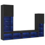 Dulap TV vidaXL Stejar Negru 30.5x30x102 cm Lemn Ingineresc Dulap TV vidaXL Stejar Negru 30.5x30x102 cm Lemn Ingineresc