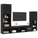 Dulap TV vidaXL Stejar Negru 30.5x30x102 cm Lemn Ingineresc Dulap TV vidaXL Stejar Negru 30.5x30x102 cm Lemn Ingineresc