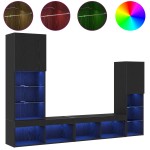 Dulap TV vidaXL Stejar Negru 30.5x30x102 cm Lemn Ingineresc Dulap TV vidaXL Stejar Negru 30.5x30x102 cm Lemn Ingineresc