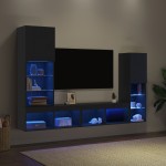 Dulap TV vidaXL Stejar Negru 30.5x30x102 cm Lemn Ingineresc Dulap TV vidaXL Stejar Negru 30.5x30x102 cm Lemn Ingineresc