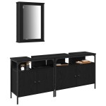 vidaXL Unități de vanitate pentru baie 3 pcs Negru 80 x 30 x 60 cm vidaXL Unități de vanitate pentru baie 3 pcs Negru 80 x 30 x 60 cm