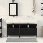 vidaXL Unități de vanitate pentru baie 3 pcs Negru 80 x 30 x 60 cm vidaXL Unități de vanitate pentru baie 3 pcs Negru 80 x 30 x 60 cm