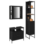 vidaXL Set dulap baie cu raft 3 pcs Stejar negru 33 x 33 x 185.5 cm vidaXL Set dulap baie cu raft 3 pcs Stejar negru 33 x 33 x 185.5 cm