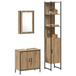vidaXL Set de mobilier pentru baie 3 pcs Maro 33 x 33 x 185.5 cm vidaXL Set de mobilier pentru baie 3 pcs Maro 33 x 33 x 185.5 cm