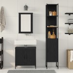 vidaXL Set de mobilier pentru baie 3 pcs Negru 33 x 33 x 185.5 cm vidaXL Set de mobilier pentru baie 3 pcs Negru 33 x 33 x 185.5 cm