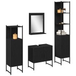 vidaXL Set de mobilier pentru baie 4 pcs Negru 33 x 33 x 185.5 cm vidaXL Set de mobilier pentru baie 4 pcs Negru 33 x 33 x 185.5 cm