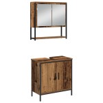 vidaXL Set Mobilier pentru Baie 4 Piese Lemn Uzat