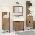 vidaXL Set de mobilier pentru baie 4 pcs Maro 33 x 33 x 185.5 cm vidaXL Set de mobilier pentru baie 4 pcs Maro 33 x 33 x 185.5 cm