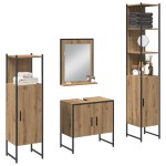 vidaXL Set de mobilier pentru baie 4 pcs Maro 33 x 33 x 185.5 cm vidaXL Set de mobilier pentru baie 4 pcs Maro 33 x 33 x 185.5 cm
