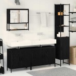 vidaXL Set de mobilier pentru baie 4 pcs Negru 33 x 33 x 185.5 cm vidaXL Set de mobilier pentru baie 4 pcs Negru 33 x 33 x 185.5 cm