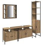 vidaXL Set dulap baie cu ușă 4 pcs stejar artizanal 33 x 33 x 185.5 cm vidaXL Set dulap baie cu ușă 4 pcs stejar artizanal 33 x 33 x 185.5 cm