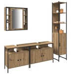 vidaXL Set dulap baie cu ușă 4 pcs stejar artizanal 33 x 33 x 185.5 cm vidaXL Set dulap baie cu ușă 4 pcs stejar artizanal 33 x 33 x 185.5 cm