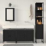 vidaXL Set de mobilier pentru baie 4 pcs Negru 33 x 33 x 185.5 cm vidaXL Set de mobilier pentru baie 4 pcs Negru 33 x 33 x 185.5 cm