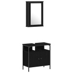 vidaXL Set de mobilier pentru baie cu raft cu ușă 4 pcs Stejar negru vidaXL Set de mobilier pentru baie cu raft cu ușă 4 pcs Stejar negru