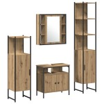 vidaXL Set dulap baie cu ușă 4 pcs stejar artizanal 33 x 33 x 185.5 cm vidaXL Set dulap baie cu ușă 4 pcs stejar artizanal 33 x 33 x 185.5 cm