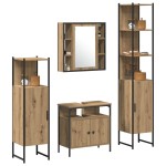vidaXL Set dulap baie cu ușă 4 pcs stejar artizanal 33 x 33 x 185.5 cm vidaXL Set dulap baie cu ușă 4 pcs stejar artizanal 33 x 33 x 185.5 cm