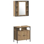 vidaXL Set dulap baie cu ușă 4 pcs stejar artizanal 33 x 33 x 185.5 cm vidaXL Set dulap baie cu ușă 4 pcs stejar artizanal 33 x 33 x 185.5 cm