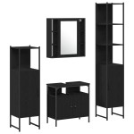 vidaXL Set dulap baie cu raft 4 pcs Stejar negru 33 x 33 x 185.5 cm vidaXL Set dulap baie cu raft 4 pcs Stejar negru 33 x 33 x 185.5 cm