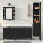 vidaXL Set de mobilier pentru baie 4 pcs Negru 33 x 33 x 185.5 cm vidaXL Set de mobilier pentru baie 4 pcs Negru 33 x 33 x 185.5 cm