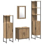 vidaXL Set de mobilier pentru baie 4 pcs Maro 33 x 33 x 185.5 cm vidaXL Set de mobilier pentru baie 4 pcs Maro 33 x 33 x 185.5 cm