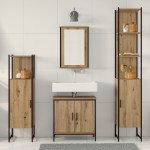 vidaXL Set de mobilier pentru baie 4 pcs Maro 33 x 33 x 185.5 cm vidaXL Set de mobilier pentru baie 4 pcs Maro 33 x 33 x 185.5 cm