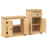 vidaXL Set mobilier de baie „Corona”, 2 piese, lemn masiv de pin vidaXL Set mobilier de baie „Corona”, 2 piese, lemn masiv de pin