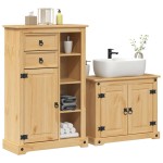 vidaXL Set mobilier de baie „Corona”, 2 piese, lemn masiv de pin vidaXL Set mobilier de baie „Corona”, 2 piese, lemn masiv de pin