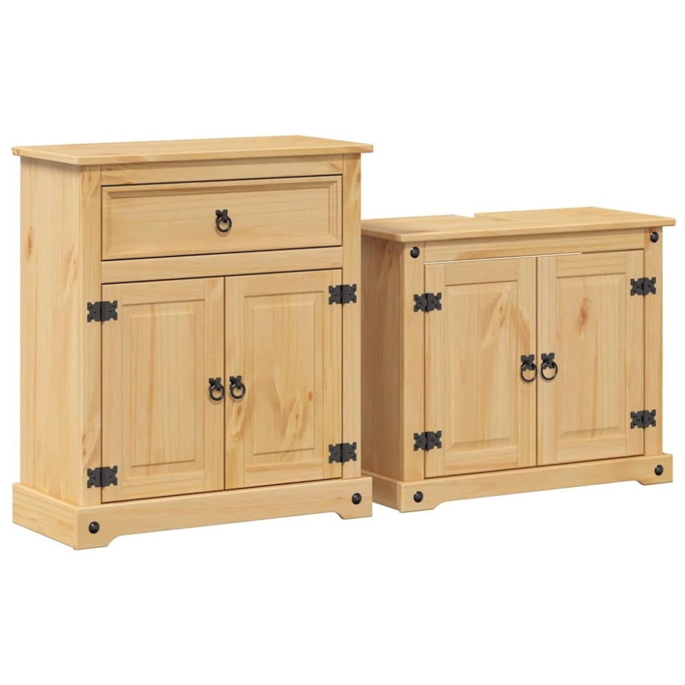 vidaXL Set mobilier de baie „Corona”, 2 piese, lemn masiv de pin