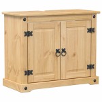vidaXL Set mobilier de baie „Corona”, 2 piese, lemn masiv de pin vidaXL Set mobilier de baie „Corona”, 2 piese, lemn masiv de pin
