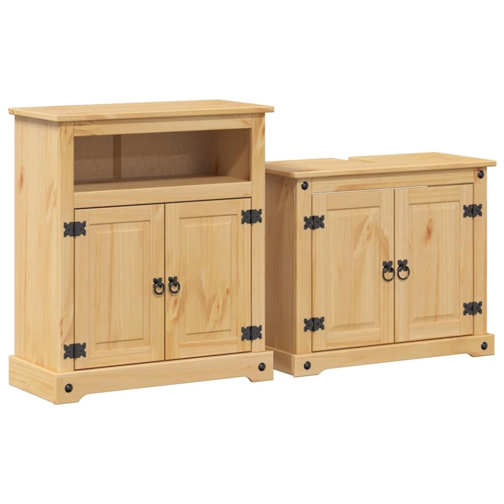 vidaXL Set mobilier de baie „Corona”, 2 piese, lemn masiv de pin