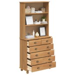 Bufet vidaXL "ASKIM" maro miere 91x40x199.5 cm lemn masiv pin Bufet vidaXL "ASKIM" maro miere 91x40x199.5 cm lemn masiv pin
