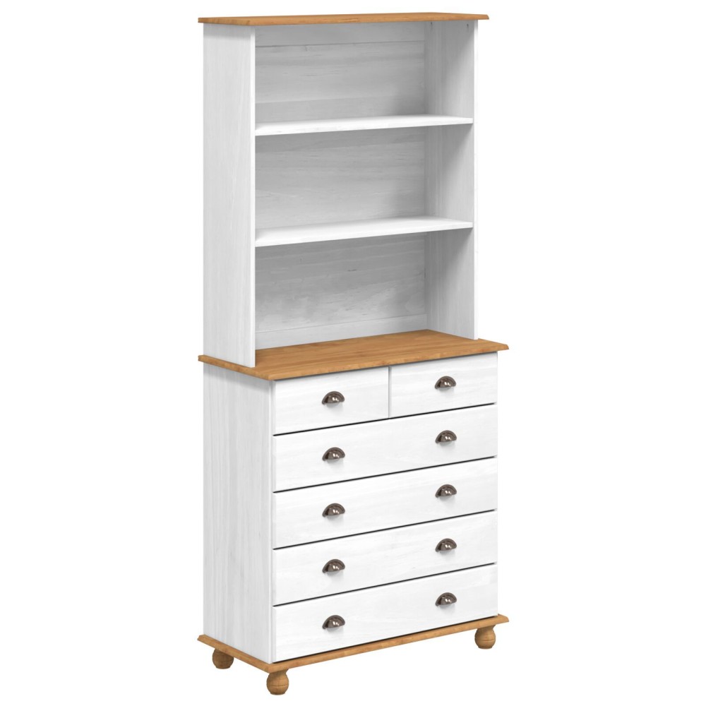 Bufet vidaXL “ASKIM” alb 91x40x199.5 cm lemn masiv de pin