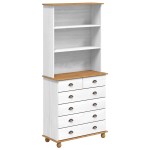 Bufet vidaXL “ASKIM” alb 91x40x199.5 cm lemn masiv de pin Bufet vidaXL “ASKIM” alb 91x40x199.5 cm lemn masiv de pin