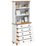 Bufet vidaXL “ASKIM” alb 91x40x199.5 cm lemn masiv de pin Bufet vidaXL “ASKIM” alb 91x40x199.5 cm lemn masiv de pin