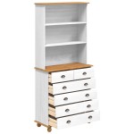 Bufet vidaXL “ASKIM” alb 91x40x199.5 cm lemn masiv de pin Bufet vidaXL “ASKIM” alb 91x40x199.5 cm lemn masiv de pin