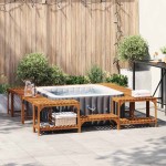 vidaXL Împrejmuire pentru Cadă cu Hidromasaj Maro 230 x 230 cm vidaXL Împrejmuire pentru Cadă cu Hidromasaj Maro 230 x 230 cm