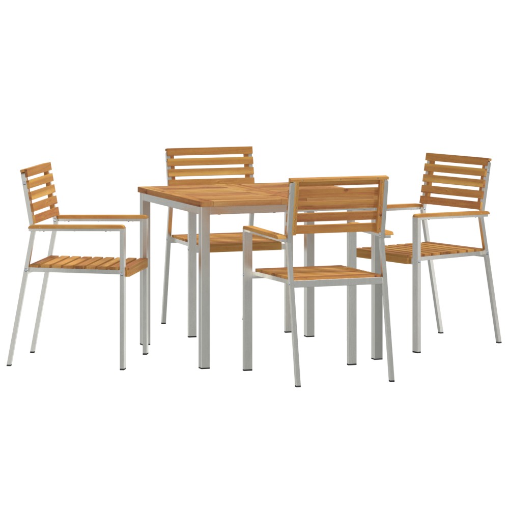 vidaXL Setdediningpentrugrădină 5 pcs Maro Lemn de acacia masiv