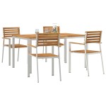 vidaXL Set de masă pentru grădină 5 pcs Maro Lemn Solid de Acacia
