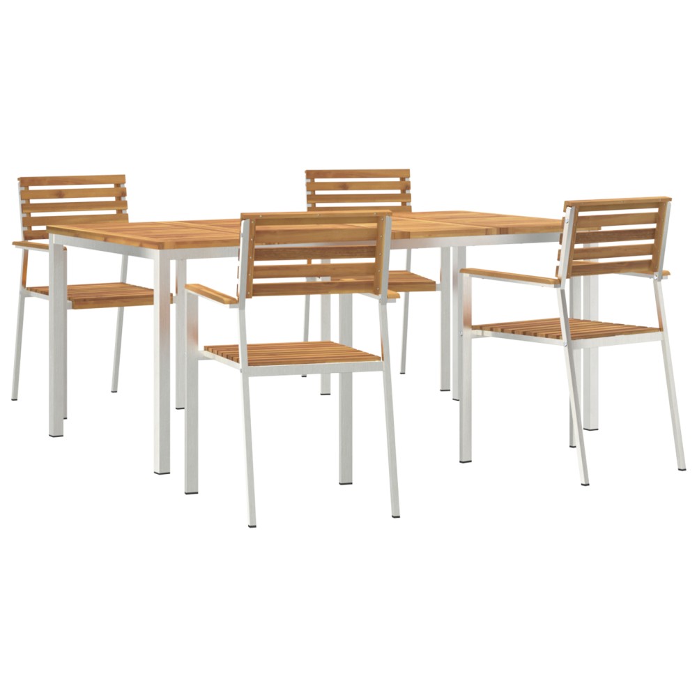 vidaXL Setdediningpentrugrădină 5 pcs Maro Lemn de acacia masiv