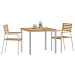 vidaXL Set de masă pentru grădină 3 pcs Maro Lemn solid de tec