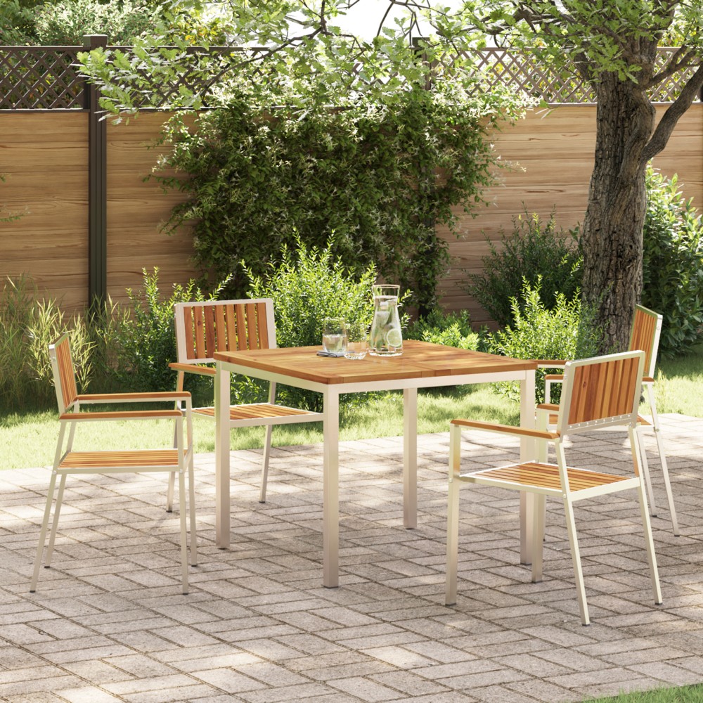 Set de Masă pentru Grădină vidaXL 5 Piese din Lemn Solid de Acacia