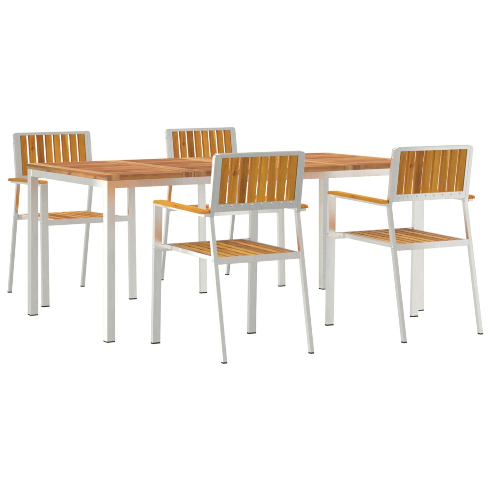 Set de Dining pentru Grădină 5 Piese din Lemn Solid de Acacia