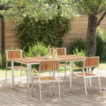 Set de Dining pentru Grădină 5 Piese din Lemn Solid de Acacia Set de Dining pentru Grădină 5 Piese din Lemn Solid de Acacia